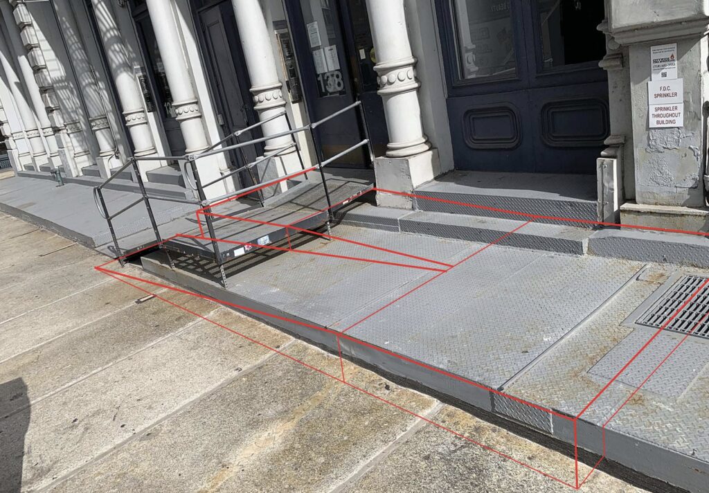 Rending of new ramp at 138 Grand Street, via proposal at nyc.gov